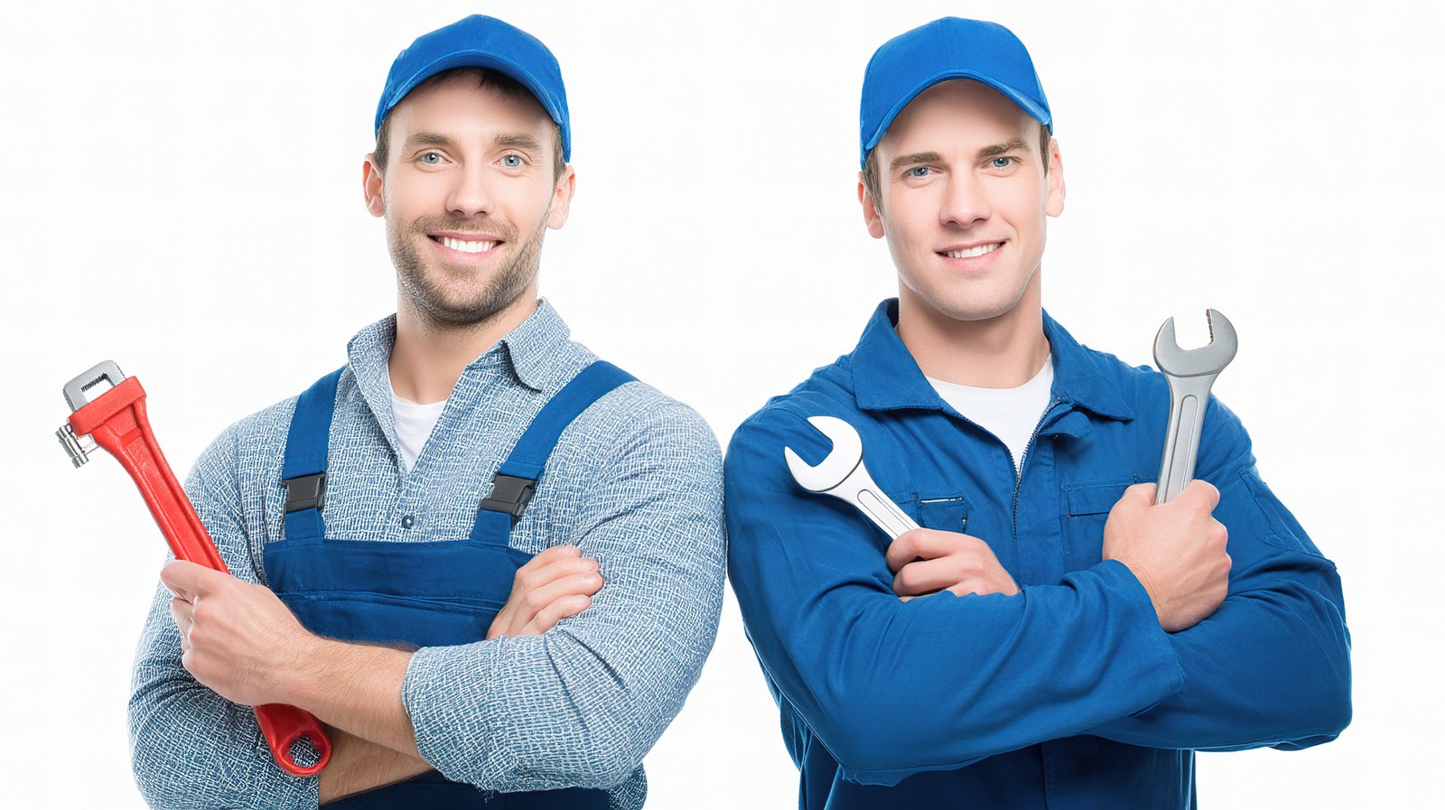 equipo de plomeros profesionales trabajando